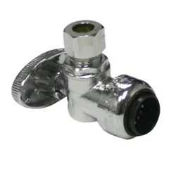 EPC TECTITE™ 10177503 228-9 Push Angle Stop, 1/2 x 1/4 in Nominal, Push-Fit x Compression, Brass Body