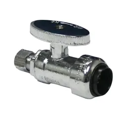 EPC TECTITE™ 10177515 229-9 Push Angle Stop, 1/2 x 3/8 in Nominal, Push-Fit x Compression, Brass Body