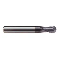 Emuge 1877A.001 Hard-Cut 1877A Extra Short Length Ball Nose End Mill, 1 mm Dia Cutter, 4 mm Length of Cut, 2 Flutes, 4 mm Dia Shank, 40 mm OAL, TiAlN