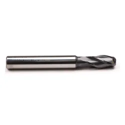 Emuge 3542L.10050A Circle Segment 3542L Barrel Shape Cutter Roughing and Finishing End Mill, 10 mm Dia Cutter, 21 mm Length of Cut, 4 Flutes, 10 mm Dia Shank, 80 mm OAL, AlCr