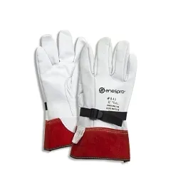 Enespro® DWH12L10 Glove Protector With Cinch Strap, SZ 10, Leather, Gray/Orange, 12 in L, ASTM Class: Class 0/00/F1236/F496