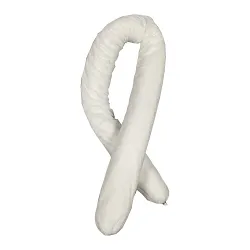Essentials OSOCK34-40 Sorbent Sock, 3 in Dia x 4 ft L, 22 gal Absorption, Fluids Absorbed: Oil, Spunbond Meltblown Polypropylene, White