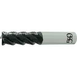 EXOCARB® 20150511 EXOCARB® AERO ROUGHER 2015 Center Cutting Performance Regular Length Single End Roughing End Mill, 1/2 in Dia Cutter, 5/8 in Length of Cut, 4 Flutes, 1/2 in Dia Shank, 2-1/2 in OAL, TiAlN