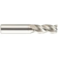 GARR 39943 143R Center Cutting High Performance Single End Mill, 1/2 in Dia Cutter, 0.03 in Corner Radius, 1-1/4 in Length of Cut, 3 Flutes, 1/2 in Dia Shank, 3 in OAL, DLC