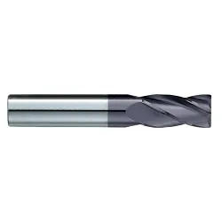 GARR 13077 230MA Center Cutting Square End Standard Length End Mill, 1/8 in Dia Cutter, 1/2 in Length of Cut, 4 Flutes, 1/8 in Dia Shank, 1-1/2 in OAL, TiAlN