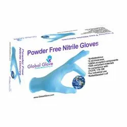 Global Glove 705PF-2XL Disposable Gloves, 2XL, Nitrile, Blue, 9-1/2 in L, Non-Powdered, Textured/Rough, 5 mil THK, Application Type: Industrial Grade, Ambidextrous Hand