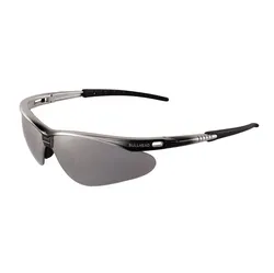 Bullhead Safety® Eyewear BH6117 Safety Glasses, Anti-Scratch, Half-Frame Frame, Shiny Black to Silver, Plastic/Foam Lined Frame, ANSI Z87.1-2015