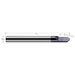 Harvey Tool 18232-C3 Type II Engraving Cutter, Flat Shape, 0.015 in Dia Tip, 0.204 in Length of Cut, Single End