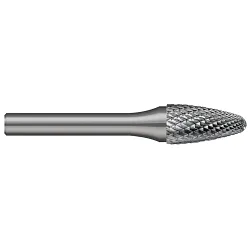 Harvey Tool 707708 Double Cut Round Nose Tree Bur, 0.1250 in Dia Head, 0.50 in Length of Cut, 1.500 in OAL, Double Cut