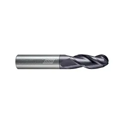 Helical Solutions 12182 Center Cut Ball End Mill, 5/16 in Dia Cutter, 13/16 in Length of Cut, (3) Flutes, 5/16 in Dia Shank, 2-1/2 in OAL, Aplus