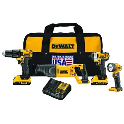DeWALT® 20V MAX* MATRIX™ DCK420D2 4-Tool Cordless Combination Kit, Tools: Drill/Driver, Impact Driver, Reciprocating Saw, Worklight, 20 V DC, 2 Ah Lithium-Ion