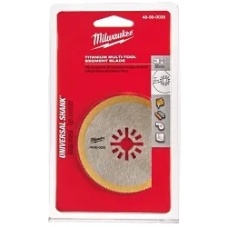 Milwaukee® 48-90-0035 Multi-Tool Blade, For Use With Oscillating Tool, 3-1/8 in Cutting Dia, High Carbon Steel/Titanium Segment