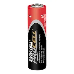 Duracell® PC1500 Cylindrical Battery, Zinc-Manganese Dioxide, 1.5 V DC, 2.7 Ah, AA