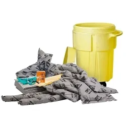SPC® AllWik® SKA-55W Mobile Spill Kit, 55 gal Wheeled Drum, Fluids Absorbed: Universal