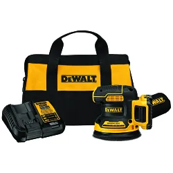 DeWALT® DCW210D1 Brushless Cordless Single Plane Random Orbit Sander Kit, 20 V DC, 8000 to 12000 opm, Li-Ion Battery, Black/Yellow