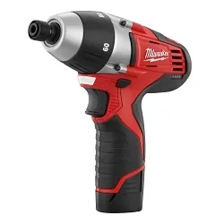 Milwaukee® M12™ 2455-22 Compact Lightweight Cordless Driver Kit, 1/4 in Chuck, 12 V DC, 750 rpm No-Load, 7-1/2 in OAL, Li-Ion Battery