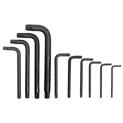 Proto® J4961 Short Arm Hex Key Set, 10 Pieces, T10 to T55 Torx, L-Handle Handle, Alloy Steel, Black Oxide