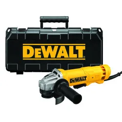 DeWALT® DWE402K Low Profile Small Electric Angle Grinder Kit, 4-1/2 in Dia Wheel, 5/8-11 UNC Arbor/Shank, 120 V AC, For Wheel: Quick-Change™, Black/Yellow, Yes, Paddle Switch