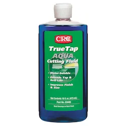 CRCĀ® 03440 TrueTapĀ® Non-Oily Non-Flammable Water Soluble Cutting Fluid, 16 oz Bottle, Mild Glycol Odor/Scent, Transparent Liquid Form, Blue