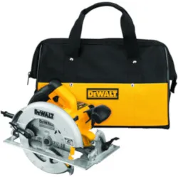 DeWALTĀ® DWE575SB Lightweight Next Generation Circular Saw Kit, 7-1/4 in Dia Blade, 5/8 in Arbor/Shank, 1-7/8 in at 45 deg, 2-9/16 in 90 deg Cutting, Right Blade Side