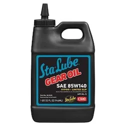 Sta-Lube® 1007808 API/GL-5 Plus New Generation™ Heavy Duty Limited Slip Non-Flammable Gear Oil, 32 oz Bottle, Mild Petroleum Odor/Scent, Liquid Form, SAE 85W140 Grade, Dark Amber