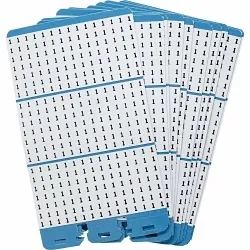 Brady® Porta-Pack® PWM-1 Die-Cut Pre-Printed Wire Marker Book Refill, 1.56 in L x 0.22 in W, Black on White, B-500 Vinyl Coated Fabric