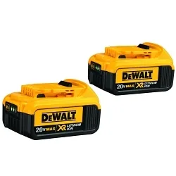 DeWALT® 20V MAX* MATRIX™ XR™ DCB204-2 2-Piece High Capacity Premium Slide, 4 Ah Li-Ion Battery, 20 V DC Charge, For Use With DeWALT® 20 V MAX Li-Ion Chargers and Power TMAX