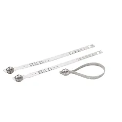 BradyĀ® 95198 Roll Edge Ball Seal, 8-1/2 in L, SEAL Legend, 69% Wood Fiber, Silver