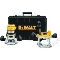 DeWALT® DW618PK Fixed Base/Plunge Heavy Duty EVS Router Combo Kit With Soft Start, Dust Sealed Switch, Dust Sealed Switch, 1/4 in, 1/2 in Chuck, 8000 to 24000 rpm Speed, 2-1/4 hp, 110 V AC