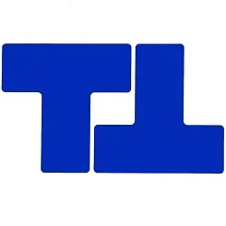 Brady® ToughStripe® 104450 Non-Reflective Overlaminate T-Shape Floor Corner Marking Tape, 8 in L x 3 in W, Blue, B-514 Polyester
