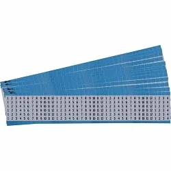 Brady® AF-1-12-PK AF Series Consecutive Number Die-Cut Pre-Printed Repeated Wire Marker Card, 1/4 in W, Black on Silver, B-184 Dead Soft Aluminum Foil, 36 Markers per Card