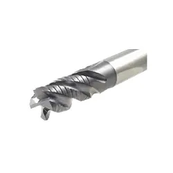 Iscar 5622312, ISO 13399,, ANSI ECPI-E4L 1.0-2.0/3.0C1.0 SOLIDSHRED Medium Length Roughing End Mill, 1 in Dia Cutter, 2 in Length of Cut, 4 Flutes, 1 in Dia Shank, 6 in OAL, TiAlN
