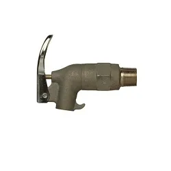 Justrite® 08955 Safety Drum Faucet, 0.8125-27 UNS 2B Inlet, PTFE Seal, Manual Closure, Brass Body