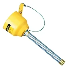 Justrite® 11089 Bolt-On Funnel With Galvanized Steel Hose, For Use With Justrite® Type I Steel Safety Cans, Polyethylene