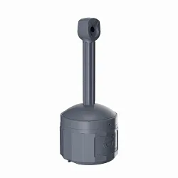 JustriteĀ® 26800 Original Smokers Cease-FireĀ® Medium Duty Cigarette Butt Receptacle, 4 gal Capacity, 38-1/2 in H, Polyethylene, Pewter Gray