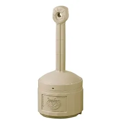 JustriteĀ® 26800B Original Smoker's Cease-FireĀ® Medium Duty Cigarette Butt Receptacle, 4 gal Capacity, 38-1/2 in H, Polyethylene, Adobe Beige