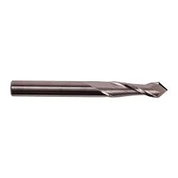 KEO 103-043019 Center Cutting Positive Rake Single End Drill Mill, 1/32 in Dia, 90 deg Point, 2 Flutes, 1/8 in L Flute, 1/8 in L of Cut, 1/8 in Dia Shank, 1-1/2 in OAL, Uncoated