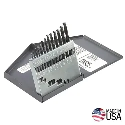 Klein® 53002 Standard Jobber Length Regular Point Drill Set, 1/16 in Min Drill Bit, 1/4 in Max Drill Bit, 118 deg Drill Point Angle, 13 Pieces, HSS, Oxide Treated