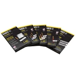 KleinĀ® 56253 10-Page Strong Tack Adhesive Wire Marker Book, 5-1/2 in L x 3-21/64 in W, Black Print on White, Cloth