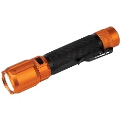 Klein® 56413 Pocket Flashlight, LED Bulb, Anodized Aluminum Housing, 1000 Lumens (Boost), 800 Lumens (High), 400 Lumens (Low), 95 Lumens (Strobe) Spotlight/650 Lumens (High), 450 Lumens (Medium), 35 Lumens (Eco), 4 Lumens (Strobe) Floodlig