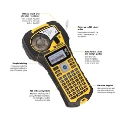 Brady® M210 Label Maker, 0.75 in W Tape, 6 - 40 pt Font, Monocolor LCD Screen Display