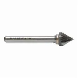 M.A. Ford® 29602507M 296SJ Metric Carbide Burr, Pointed End, Cone Head, 6 mm Dia Head, 4.8 mm L of Cut, 50 mm OAL, Double Cut