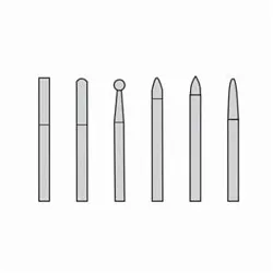M.A. Ford® Edge Hog® 71020020 71 Set Two Burr Set, Single Cut, Ball, Cylindrical, Cylindrical with Radius End, Taper, Tree with Pointed End and Tree with Radius End Head, 6 Pieces