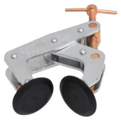 MAG-MATE® Kant-Twist® NO-MAR® K020TP Cantilever Clamp With Non-Marring Round Flat Pad Copper Plated Jaw, Screw and T-Handle, 1-1/8 in Opened, 1-1/4 in Closed D Throat, 2 in Clamping, 2 in Jaw Opening, Steel Body, 800 lb