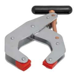 MAG-MATE® Kant-Twist® K045TUDW Cantilever Clamp With Polyurethane Jaw, Copper T-Handle and Weaver Grip™, 2-1/4 in Opened, 3-13/16 in Closed D Throat, 4-1/2 in Clamping, 4-1/2 in Jaw Opening, Steel Body, 1275 lb
