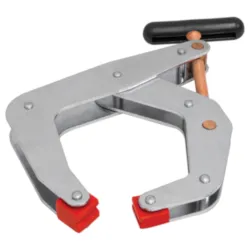 MAG-MATE® Kant-Twist® K060TUDW Cantilever Clamp With Polyurethane Jaw, Copper T-Handle and Weaver Grip™, 4-1/2 in Opened, 5-1/2 in Closed D Throat, 6 in Clamping, 6 in Jaw Opening, Steel Body, 1500 lb