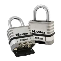 Master Lock® 1174 ProSeries® Resettable Rectangular Safety Padlock, 5/16 in Shackle, Stainless Steel Body, Deadbolt Locking Locking