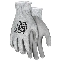 MCR Safety 92743PUM Cut Pro™ 92743PU Cut-Resistant Gloves, M, Polyurethane Coating, HyperMax™, Knit Wrist Cuff, Resists: Abrasion, Cut, Dirt, Grit, Grime, Puncture and Tear, ANSI Cut-Resistance Level: A6, ANSI Puncture-Resistance Level: 4, Right/Left Hand