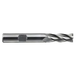 Melin Tool Company 11466 CC Series Center Cut Imperial Single End Stud Length Square End Mill, 3/8 in Dia Cutter, 3/8 in Length of Cut, 4 Flutes, 3/8 in Dia Shank, 2-1/8 in OAL, Uncoated