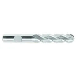 Melin Tool Company 11502 CC Series Ball Nose Center Cut Imperial Single End Standard Length End Mill, 7/32 in Dia Cutter, 1/2 in Length of Cut, 4 Flutes, 3/8 in Dia Shank, 2-3/8 in OAL, Uncoated